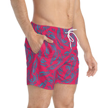Load image into Gallery viewer, Berry Wavey Swim Trunks